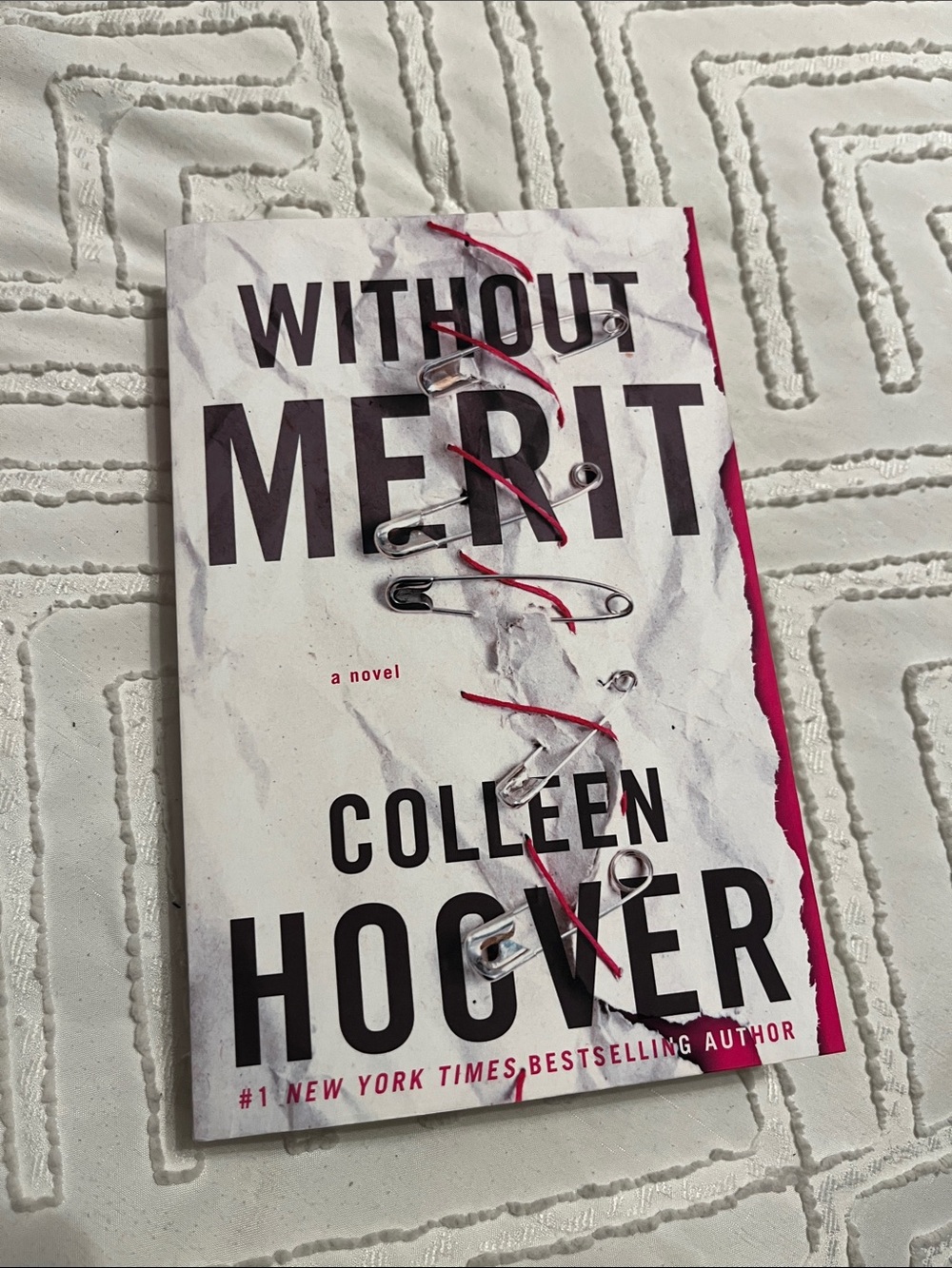 Without Merit by Colleen Hoover - White & Pink Paperback Novel